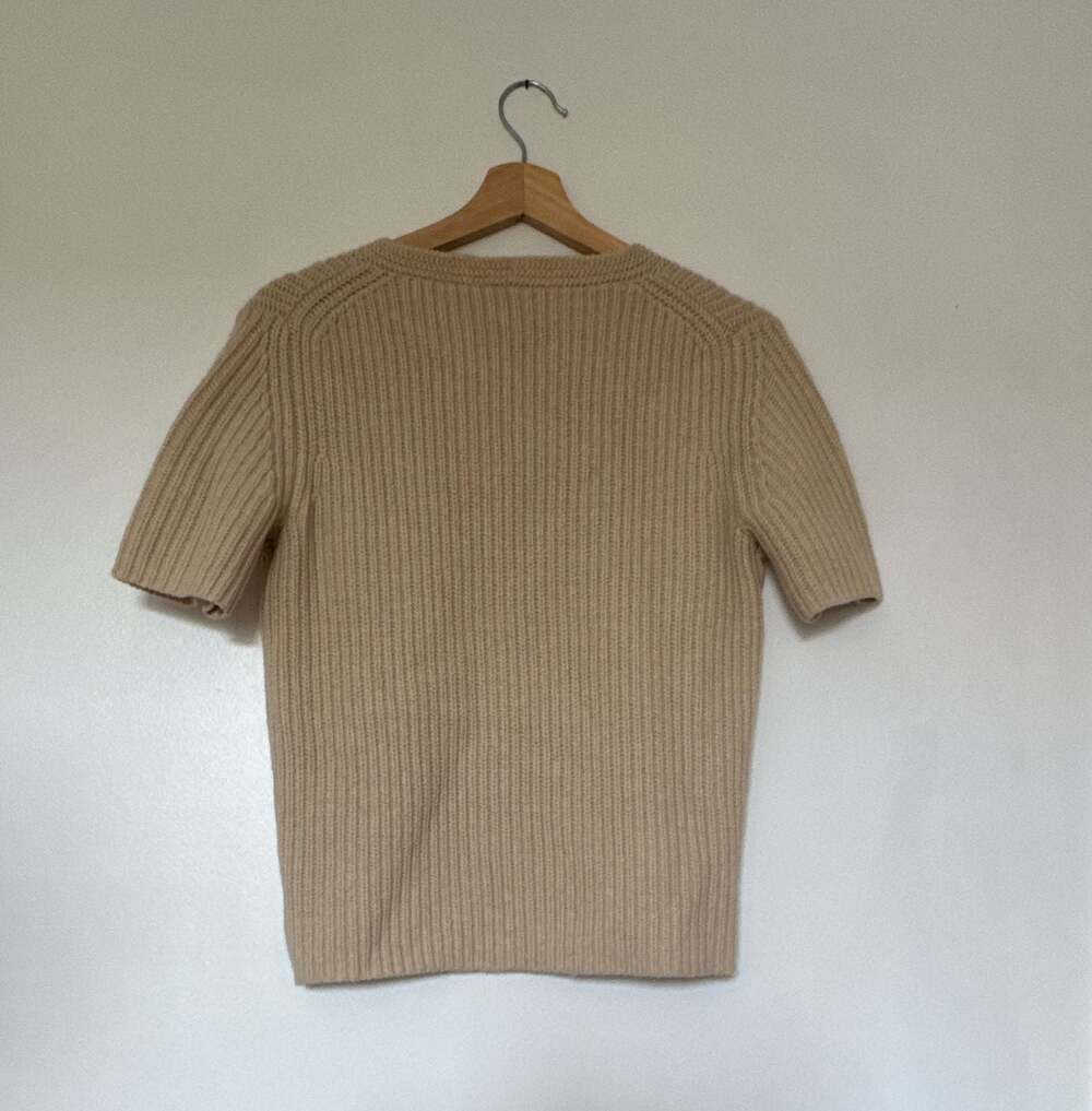 Theory Women's Ribbed Knit Short Sleeve Crewneck Sweater - Picture 3 of 5